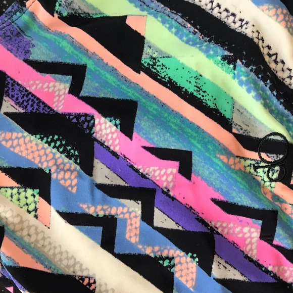 OP Bikini Top Geometric Abstract Neon Large String - Picture 6 of 6